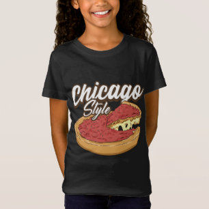 T-Shirt Pizza De Style Chicago Pizza Plat Profond Pizza Cr