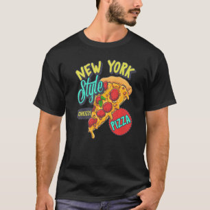 T-shirt Pizza de style new-yorkais Cheesy Délicieux croûte