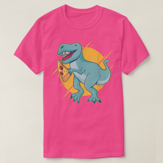 T-shirt Pizza Dinosaur Cool Retro Amusement bizarre Bizarr (Design devant)