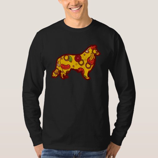 T-shirt Pizza Dog Funny Pizza Shetland Sheepdog (Devant)