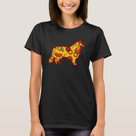 T-shirt Pizza Dog Funny Pizza Shetland Sheepdog (Devant)