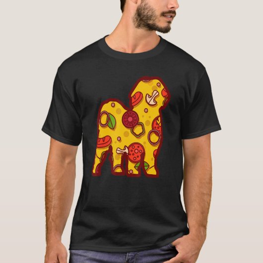 T-shirt Pizza Dog Funny Pizza Shih Tzu Dog (Devant)