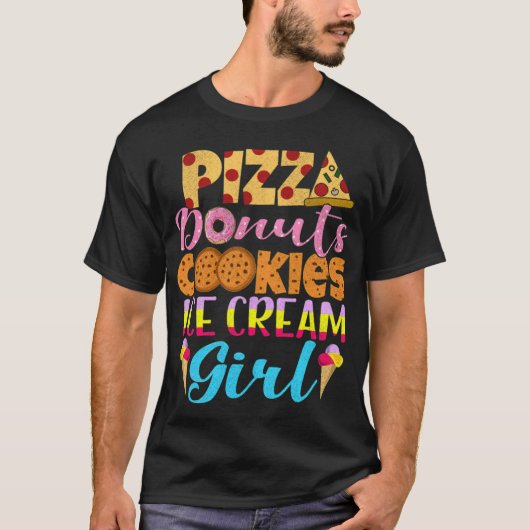T-shirt Pizza Donuts Cookies Ice Cream Fast dessert pastri (Devant)
