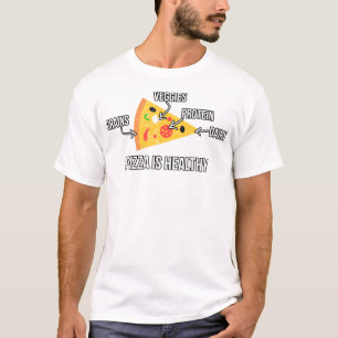 T-shirt Pizza est sain - Carbes - Drôle de nouveauté Fitne