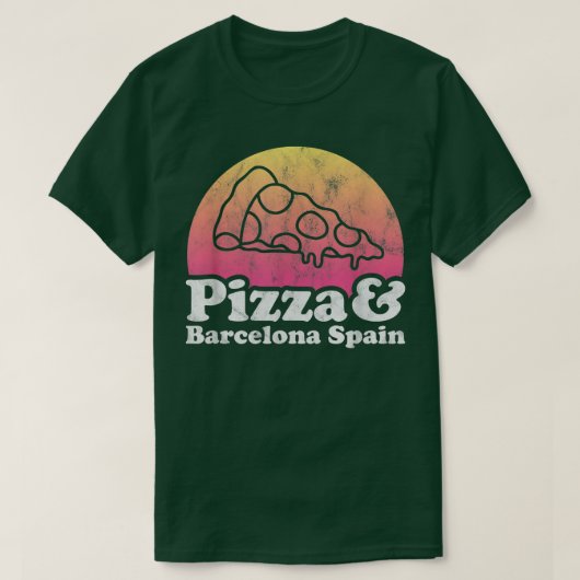 T-shirt Pizza et Barcelone Espagne (Design devant)
