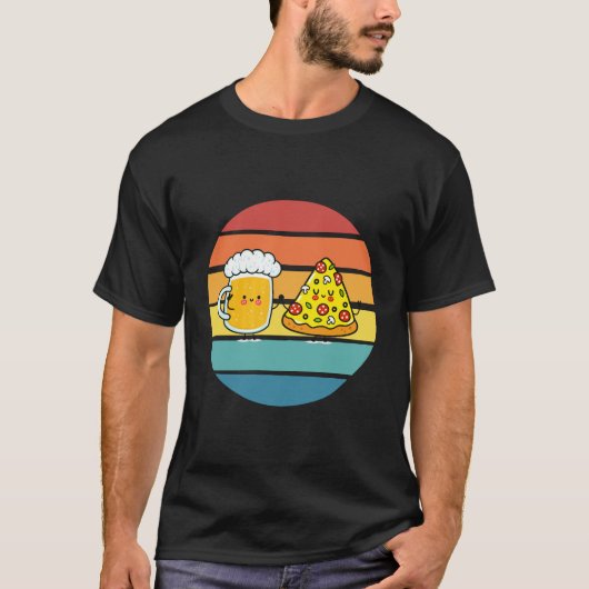 T-shirt Pizza et bière (Devant)