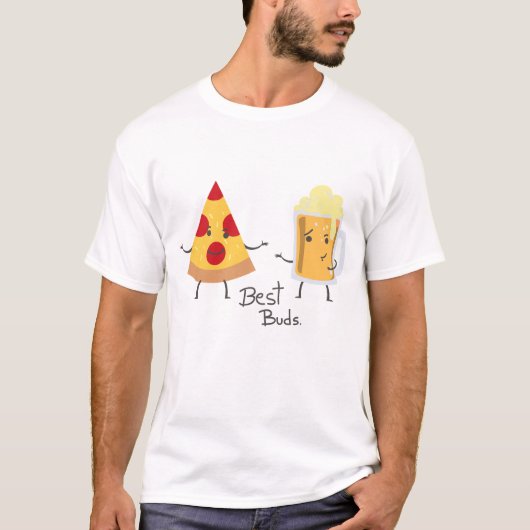 T-shirt Pizza et bière Best Buds (Devant)