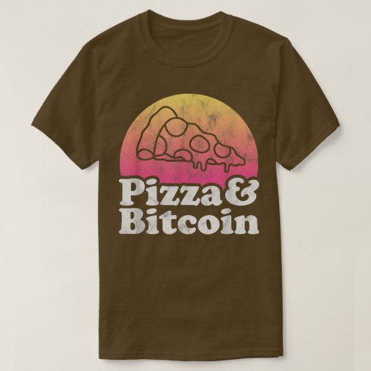 T-shirt Pizza et Bitcoin ou Crypto  (Design devant)