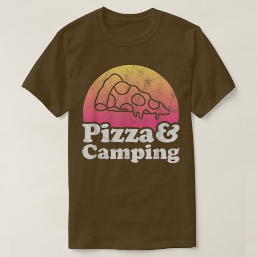 T-shirt pizza et camping (Design devant)