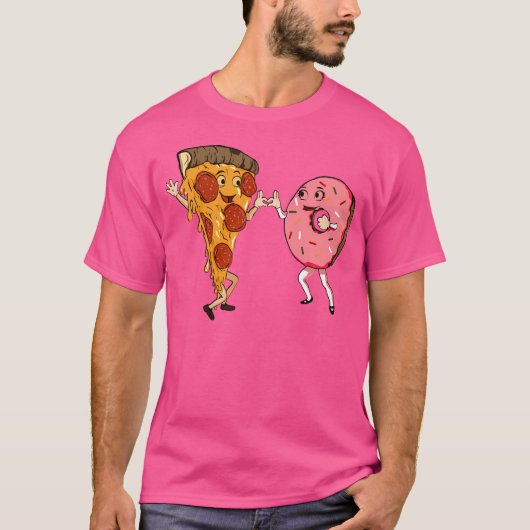 T-shirt Pizza Et Donut De Restauration Rapide (Devant)