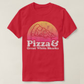 T-shirt Pizza et grand requin blanc (Design devant)