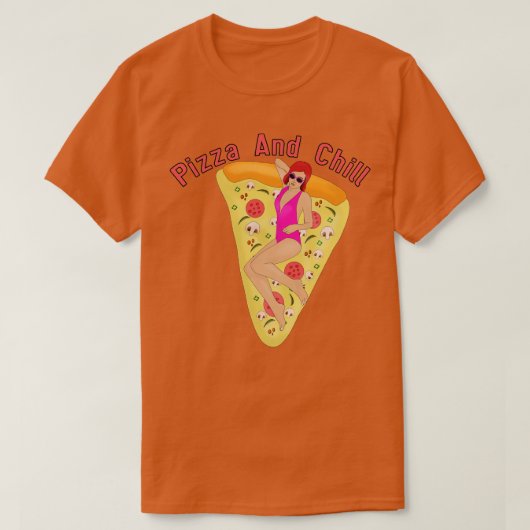 T-shirt Pizza et réfrigération (Design devant)