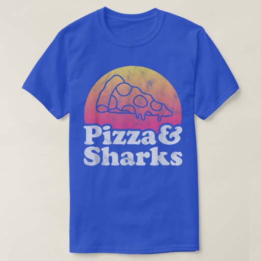T-shirt Pizza et requins ou requins (Design devant)