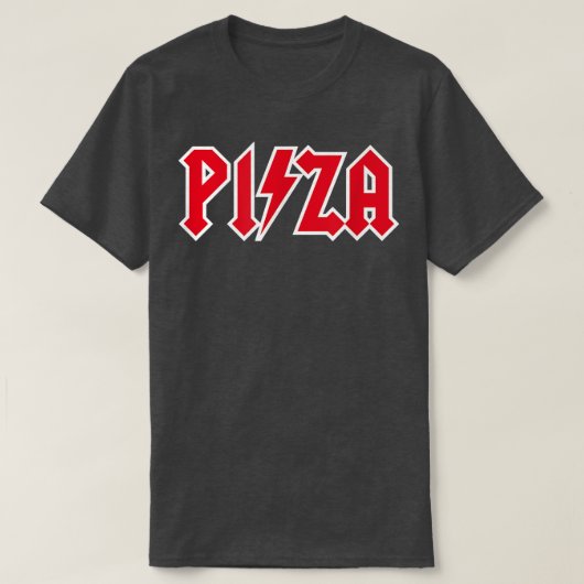 T-shirt Pizza et Rock, Pizzeria, Hard Rock, Rock n  (Design devant)
