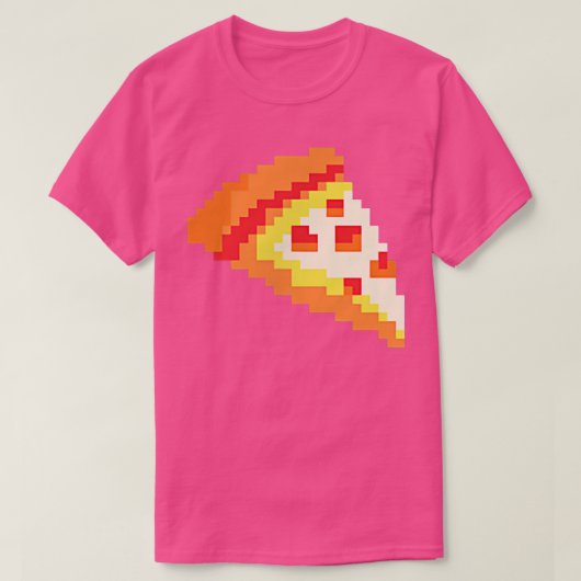 T-shirt Pizza Funny Fast Food Pixel Art Vidéo Gamer Jeu (Design devant)