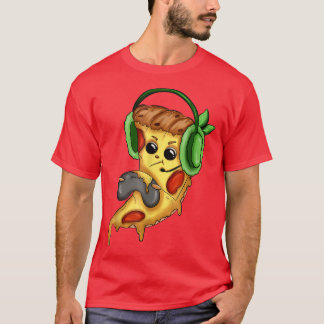 T-shirt Pizza Gamer Love Play Video Games Funny Controller