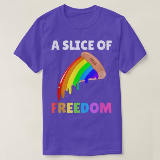 T-shirt Pizza Gay pride Arc-En-Ciel Drôle 294 (Design devant)