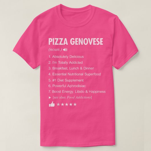 T-shirt Pizza Genovese Definition Meaning Funny  (Design devant)