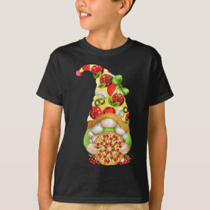 T-shirt Pizza Gnome Cute Pizza Motif Funny Gnomie