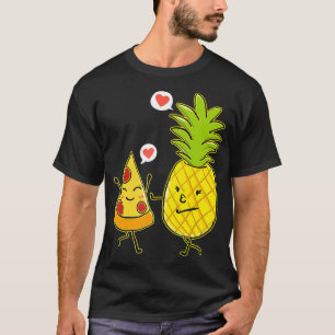 T-shirt Pizza Hawaïenne Tranchée Tombant Amoureux Avec U