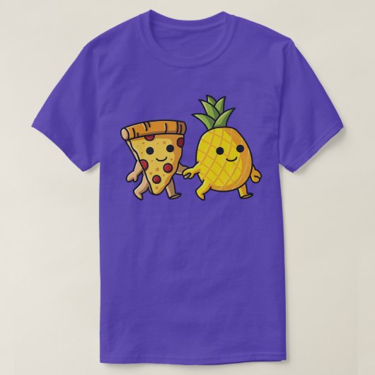 T-shirt Pizza Hawaii Ananas et Pizza amour (Design devant)