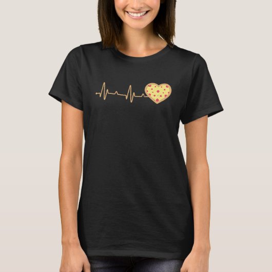 T-shirt Pizza Heartbeat italien Saint Valentin Pulse (Devant)