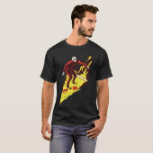T-shirt Pizza Hell Skeleton Surfing Fast Food Riding frien (Devant entier)