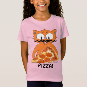T-Shirt PIZZA ! Le chat de caricature Señor Gato avec une