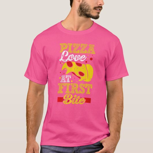 T-shirt Pizza Love At First Bite (Devant)