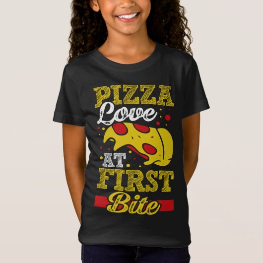 T-Shirt Pizza Love At First Bite (Devant)