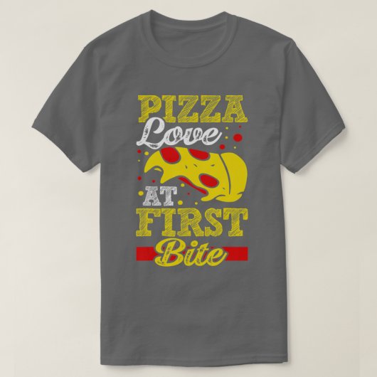 T-shirt Pizza Love At First Bite (Design devant)