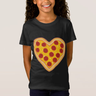 T-Shirt Pizza Love Heart Pepperoni Slice for Pizza Love