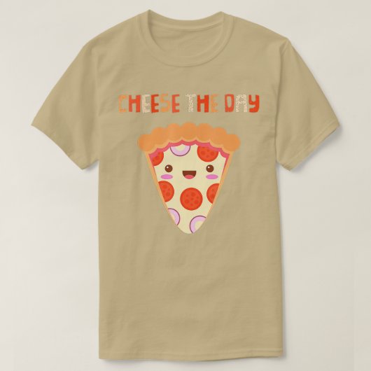 T-shirt Pizza Lover Cheese The Day Funny Pepperoni Slice D (Design devant)