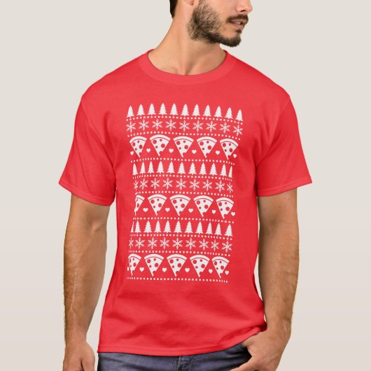 T-shirt Pizza Lover Doux de Noël moche Impression (Devant)