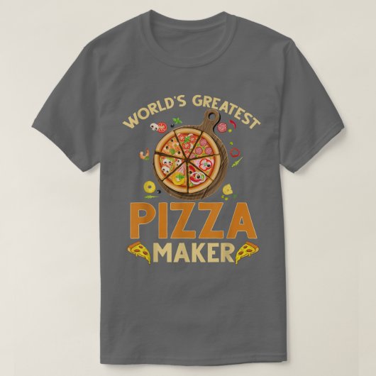 T-shirt Pizza Maker Baker Mondes plus grande pizza Maker (Design devant)