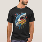 T-shirt Pizza mangeant du requin Amusant Pizza Lover (Devant)
