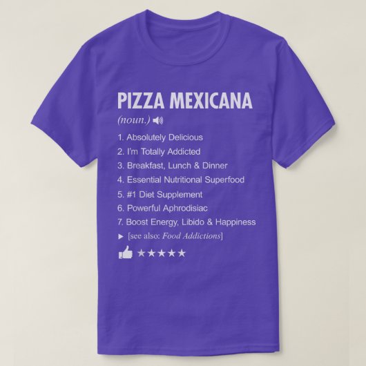 T-shirt Pizza Meicana Definition Meaning Funny  (Design devant)