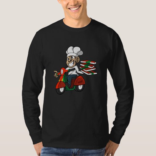 T-shirt Pizza Monkey Service de livraison Pizza Deliv (Devant)