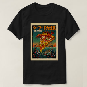 T-shirt Pizza Monstre Kaiju Fruits de Mer Art Vintage Ocea