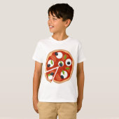 T-shirt Pizza Mozzarella aux Tomates et Basilic (Devant entier)