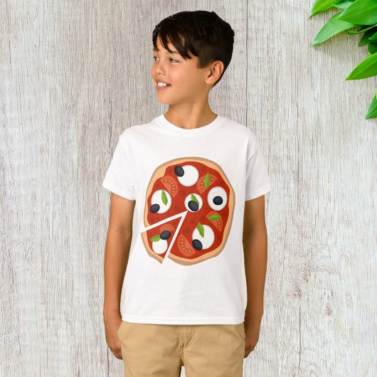 T-shirt Pizza Mozzarella aux Tomates et Basilic