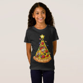 T-Shirt Pizza Noël Arbre Lumières Noël Crustmas Pepperon (Devant entier)