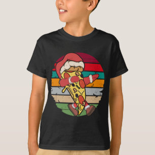 T-shirt Pizza Noël Dabbing Père Noël Crustmas Noël V