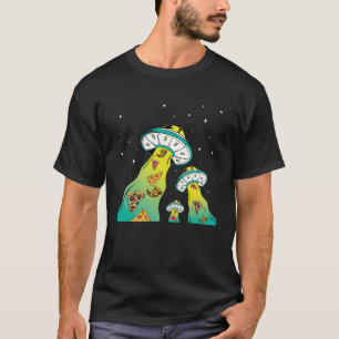T-shirt Pizza OVNI Alien Extraterrestre Manger Pizza