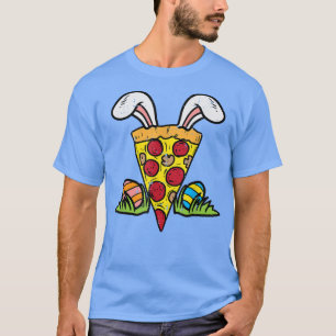 T-shirt Pizza Pâques Slice Bunny Oars Drôle Snack Nourritu