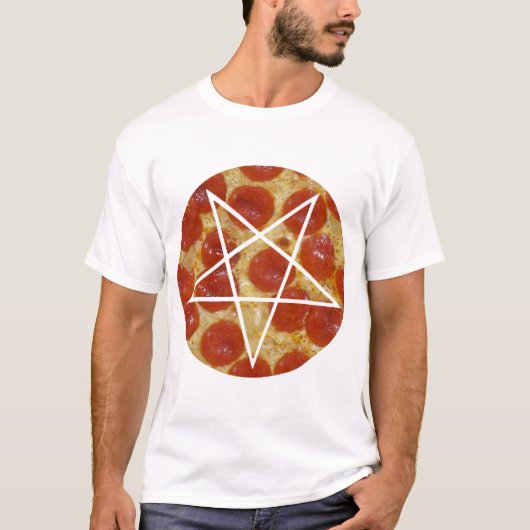 T-shirt pizza pepperoni pentagram (Devant)