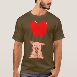 T-shirt Pizza Pig 11e anniversaire de la fête de ballon po