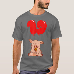 T-shirt Pizza Pig - 19e anniversaire - Enfants Balloon Par