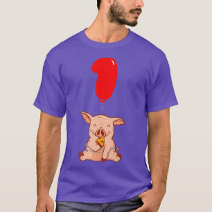 T-shirt Pizza Pig 1er Anniversaire de la fête du ballon po