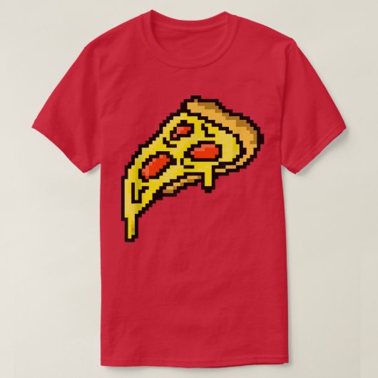 T-shirt Pizza Pixel 8 Bitmap Pixelated Computer Graphic 22 (Design devant)